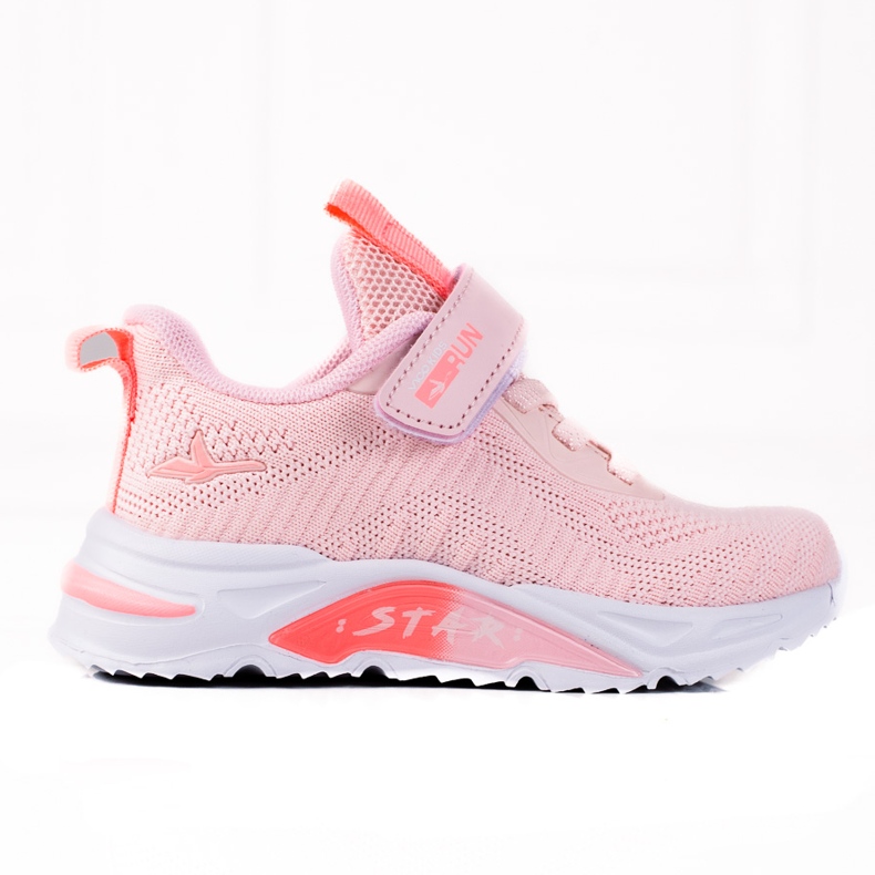 Sneakers da bambina Vico, tessuto su suola spessa rosa
