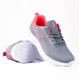 SHELOVET Scarpe sportive stringate grigio chiaro con suola bianca