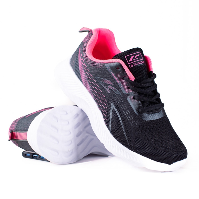 Sneaker stringate Shelovet grigio scuro con suola bianca multicolore rosa