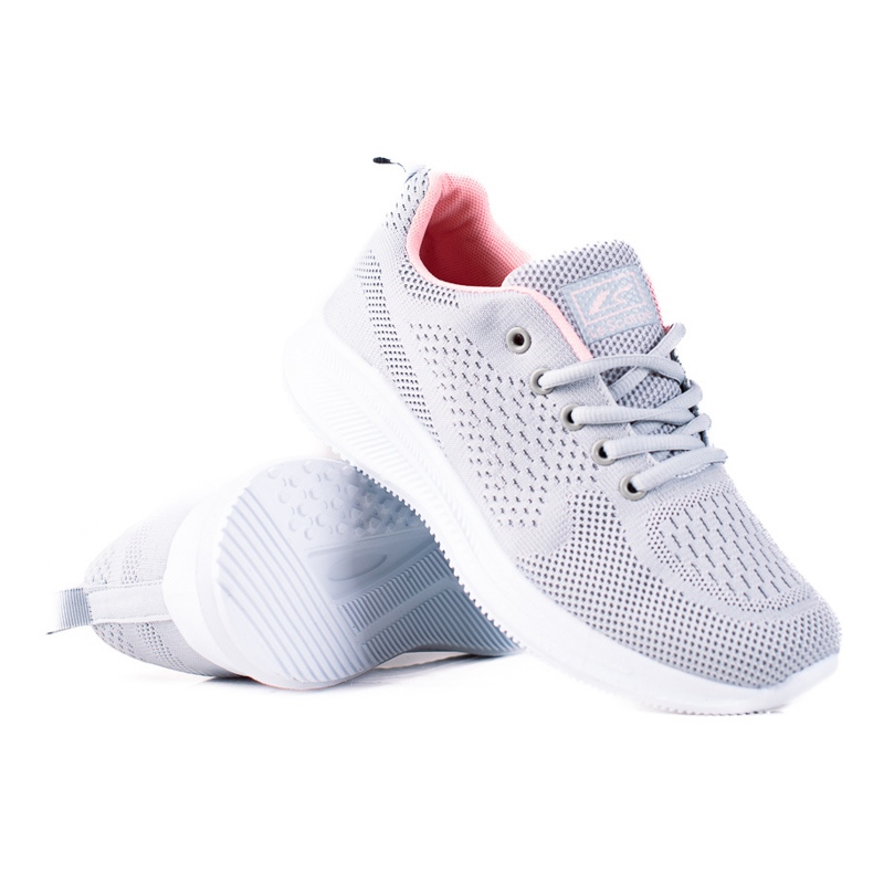 Scarpe sportive da donna SHELOVET grigio chiaro con allacciatura