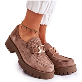 PL5 Mocassini alla moda in pelle scamosciata Rayhan marrone chiaro beige