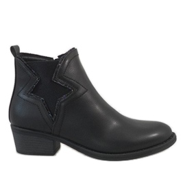 Kayla Shoes Stivali neri isolati con una stella 6307-1 nero