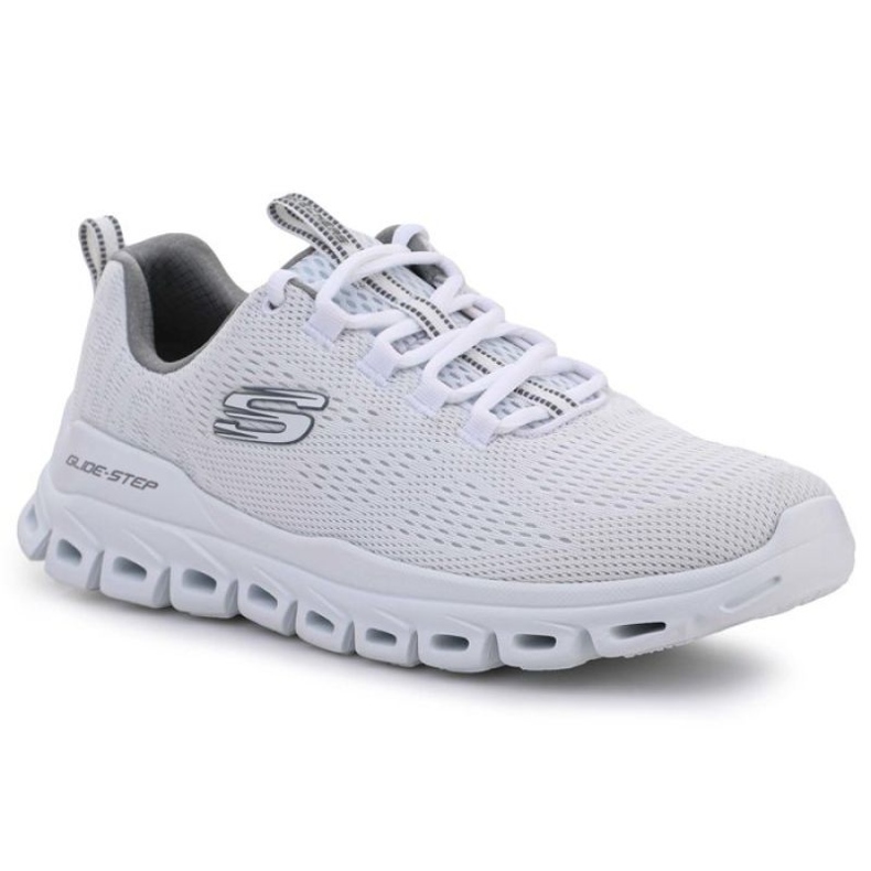 Skechers Glide Step Fasten Up Bianco M 232136-WHT bianca grigio