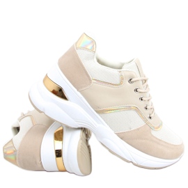 Scarpe sportive su zeppa nascosta Toni Beige