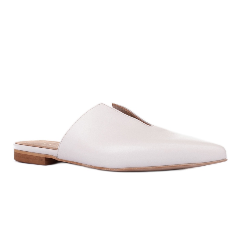 Marco Shoes Ciabatte in pelle con intaglio bianca