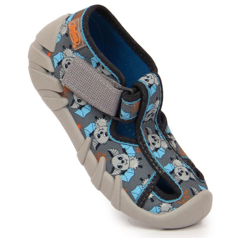 Ciabatte in velcro con pipistrello Befado Jr BEF6A grigio