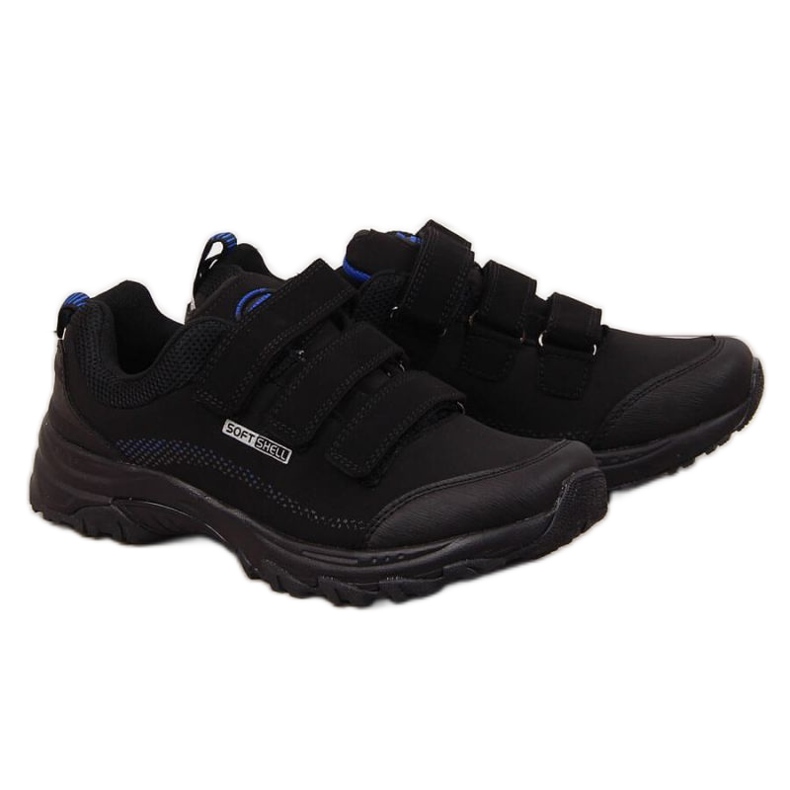 Scarpe da trekking con velcro nere e blu American Club W AM838B nero