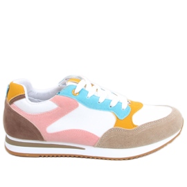 Scarpe sportive da donna Pokki Khaki bianca cachi rosa giallo