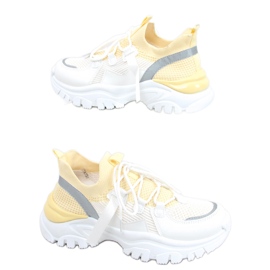 Aditi Calzature sportive gialle a calzino bianco giallo