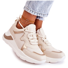 PG1 Sneakers alla moda da donna beige chiaro Allie d'oro