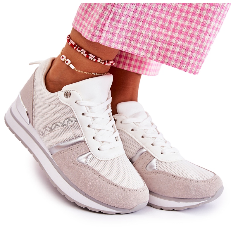 PG1 Scarpe Sportive Classiche Da Donna Bianche Elenes bianca rosa