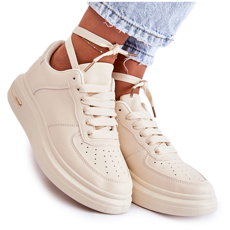 PG1 Sneakers Classiche in Ecopelle Beige Jennys