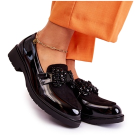 S.Barski Francesine Da Donna Laccate Con Fiocco Nero Laurent