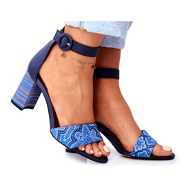 Sandali da donna Maciejka Pelle Blu Navy 04235-17 / 00-5