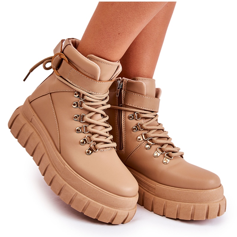 FB3 Stivaletti da donna alla moda Beige La Blanca