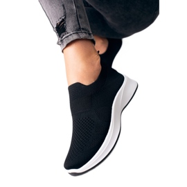 Sneakers Shelovet da donna nere con suola bianca nero