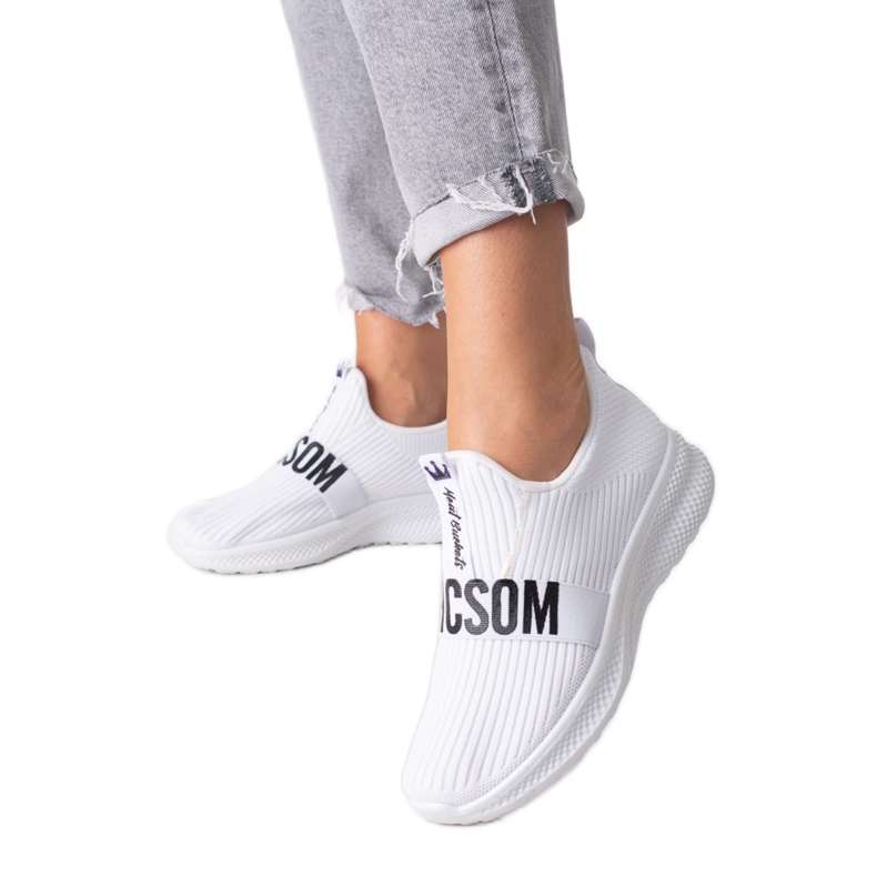 Sneaker da donna in tessuto bianco Shelovet bianca