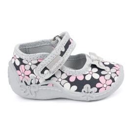 Ciabatte da bambina Zosia Viggami fiori grigio