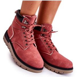 Stivaletti In Pelle Sulla Piattaforma Ressa Rossa rosso