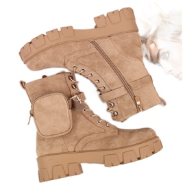 Stivali platform da donna con una tasca, Vinceza beige