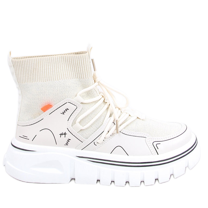 Scarpe sportive a calzino Malin Beige