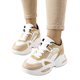Sneakers beige da donna di Eshelby bianco