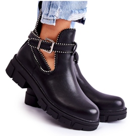 PG1 Stivali Da Donna In Ecopelle Con Borchie Black Clares nero