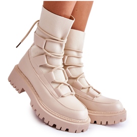 Stivali da donna da lavoro con calzino beige Fallor