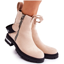 Stivali caldi da donna con cerniera Beige Calvaro