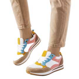 Sneakers da donna Kindler bianche e marroni bianca marrone rosa