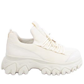 Huggy Beige scarpe sportive con suola alta