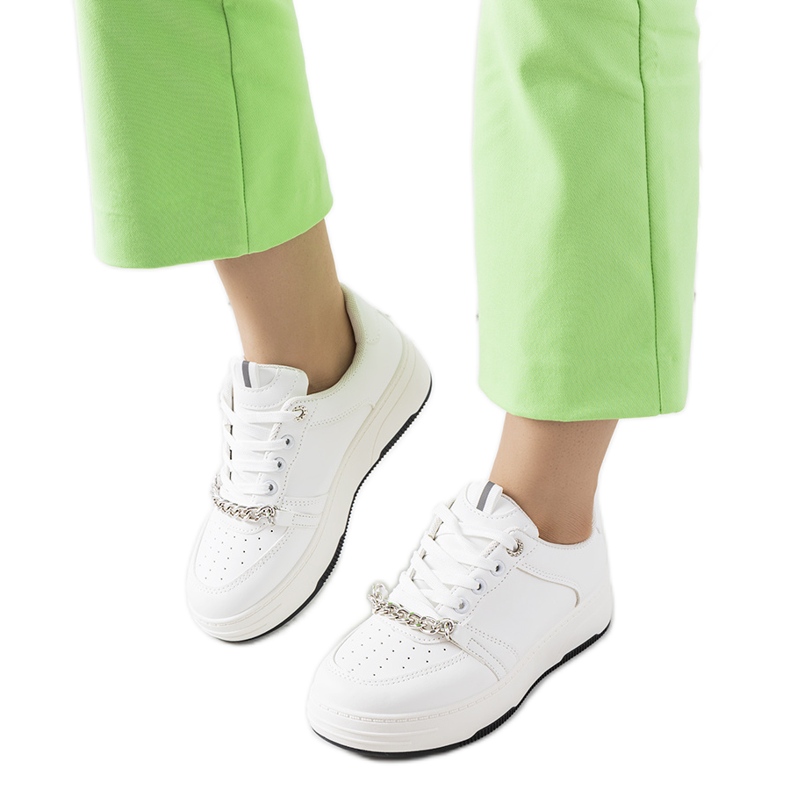 Sneakers Kelliher bianche con catena bianca