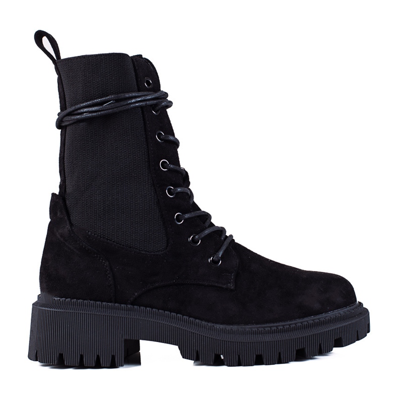 SHELOVET Lavoratori stringati in camoscio nero