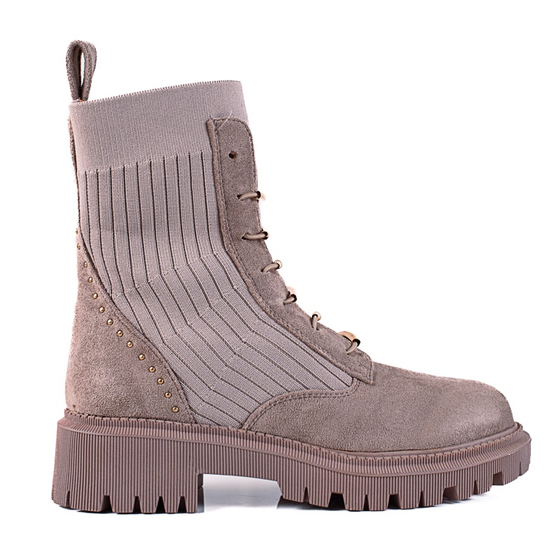 SHELOVET Lavoratori annodati in camoscio marrone beige