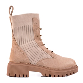 SHELOVET Borse annodate in camoscio beige