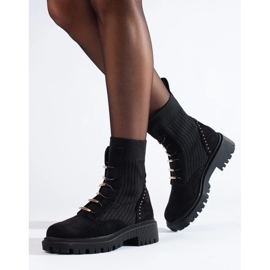 Borse annodate in camoscio nero