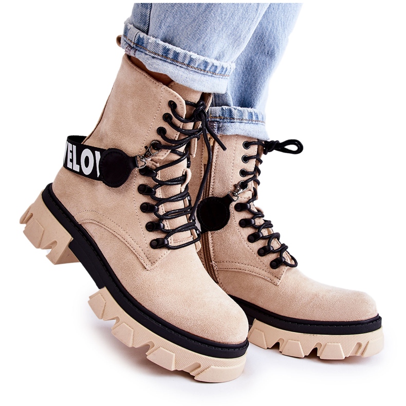 PS1 Stivali Alti In Pelle Scamosciata Con Riscaldamento Danity Beige marrone