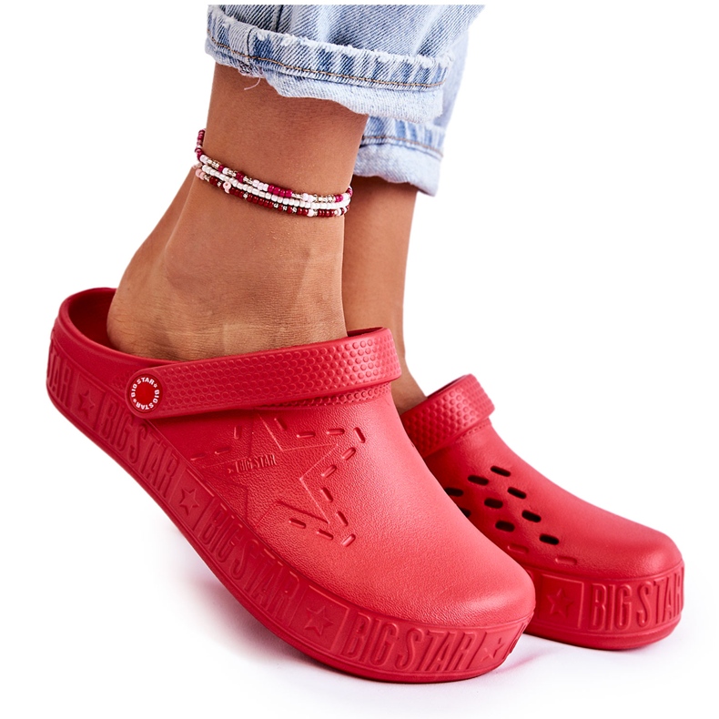 Ciabatte leggere da donna Kroks Big Star II275004 rosse rosso