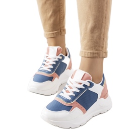 Sneakers blu da donna Pottin bianco rosa