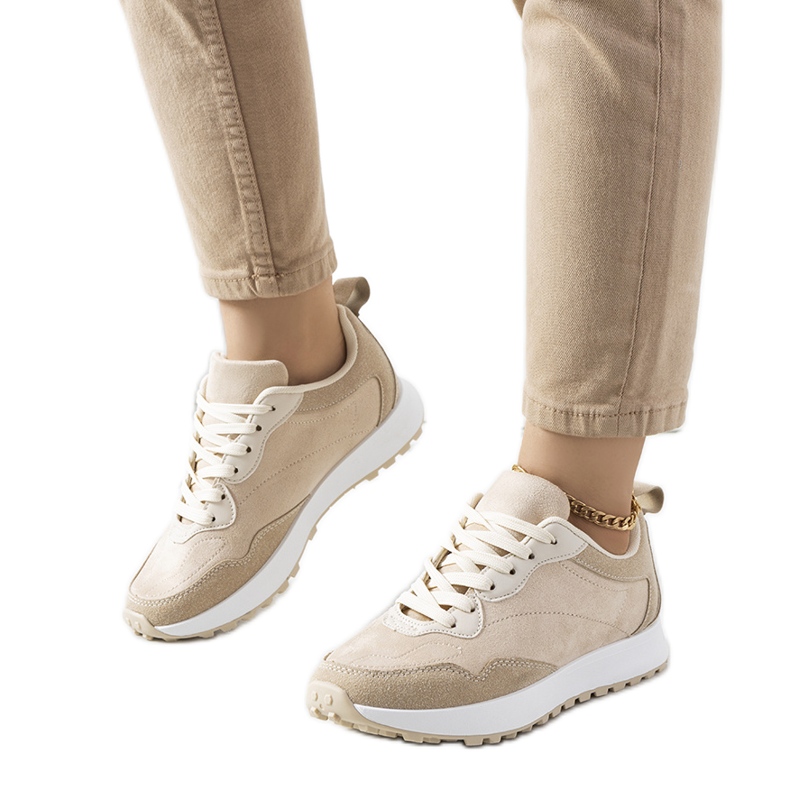 Sneakers beige da donna Buoro