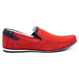 KOMODO Mocassini uomo in pelle 876 rosso
