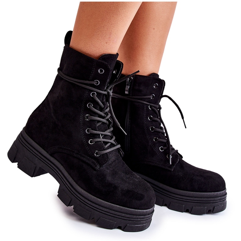 Stivaletti in camoscio nero Marley con cerniera
