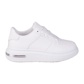 Sneakers bianche da donna Shelovet realizzate in pelle ecologica bianco