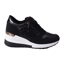 Sneakers Shelovet da donna nere con trapuntatura nero
