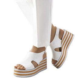 Sandali con zeppa argento Corrine bianco