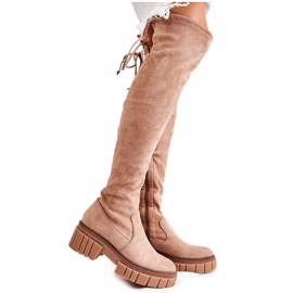 PS1 Stivali in pelle scamosciata da donna Beige Cheera Workers
