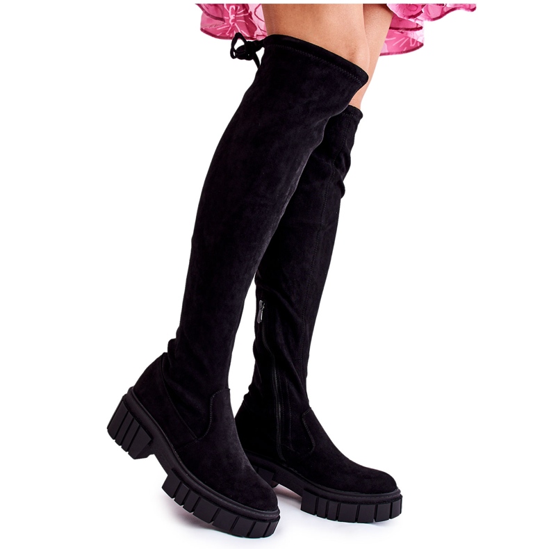 Stivali da donna in camoscio nero Cheera