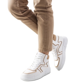 Sneakers bianche alla caviglia Rosed beige