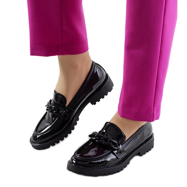Scarpe laccate nere di Zezag nero