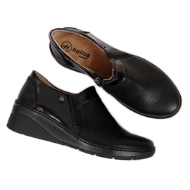 Comode scarpe da donna in pelle nere Helios 348 nero